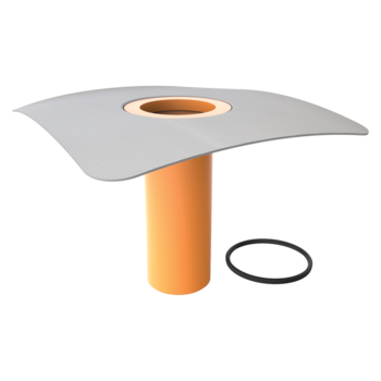 Attachment for roof outlets with integrated PVC sleeve