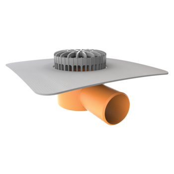 Horizontal terrace outlets with integrated PVC sleeve