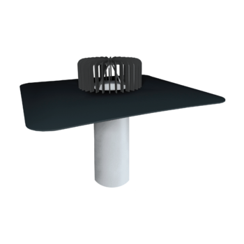 Extended single-wall roof outlets for cold roofs with integrated custom made sleeve