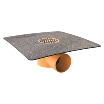Horizontal balcony outlets with integrated bitumen sleeve Horizontal balcony outlets with integrated bitumen sleeve