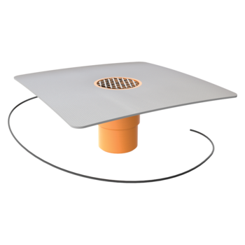 Vertical heated balcony outlets with integrated PVC sleeve Vertical heated balcony outlets with integrated PVC sleeve
